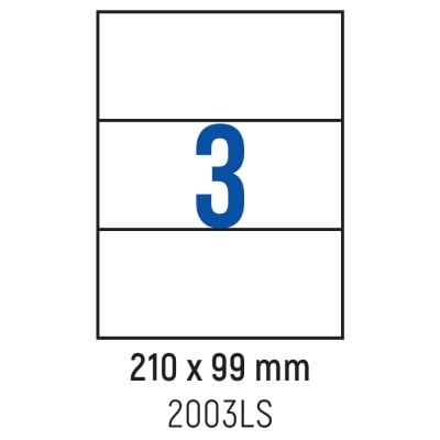 Етикети лепящи 3 бр., 210.0x99.0 мм, 100 л., A4
