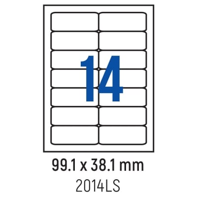 Етикети лепящи обли, 14 бр., 99.1x38.1 мм, 100 л., A4