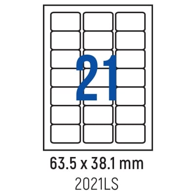 Етикети лепящи обли, 21 бр., 63.5x38.1 мм, 100 л., A4