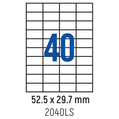 Етикети лепящи 40 бр., 52.5x29.7 мм, 100 л., A4