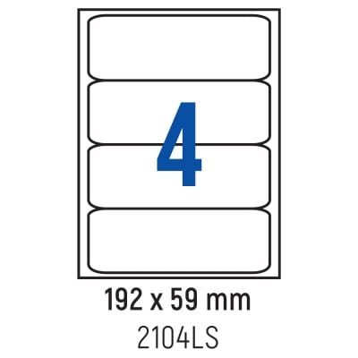 Етикети лепящи 4 бр., класьор 192.0x59.0 мм, 100 л., A4