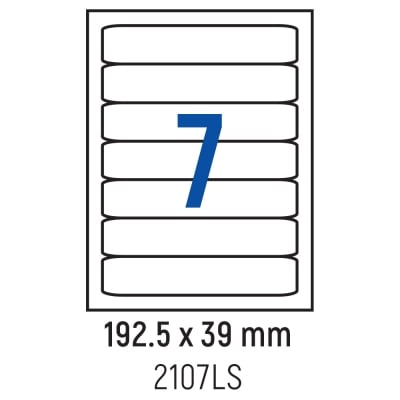 Етикети лепящи 7 бр., класьор 192.5x39.0 мм, 100 л., A4