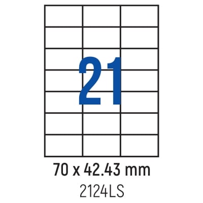 Етикети лепящи 21 бр., 70.0x42.43 мм, 100 л., A4