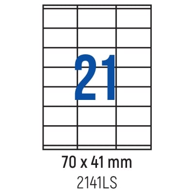 Етикети лепящи 21 бр., 70.0x41.0 мм, 100 л., A4, кант 2