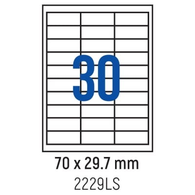 Етикети лепящи 30 бр., 70.0x29.7 мм, 100 л., A4