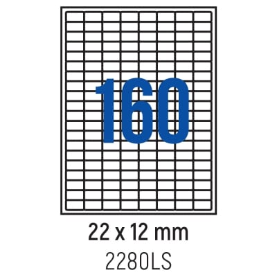 Етикети лепящи овал, 160 бр., 22.0x12.0 мм, 100 л., A4