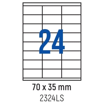 Етикети лепящи 24 бр., 70.0x35.0 мм, 100 л., A4, кант 2