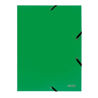 Папка с ластик PP, зелена, A4, 400 µ