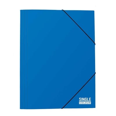 Папка с ластик Single Color 260х340 мм синя, картон