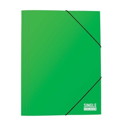 Папка с ластик Single Color 260х340 мм зелена, картон