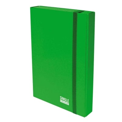 Кутия с ластик Single Color 250х350х50 мм зелена, картон