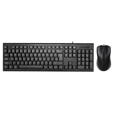 Комплект клавиатура US + оптична мишка 1200 DPI, черна