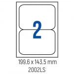 Етикети лепящи обли, 2 бр., 199.6x143.5 мм, 100 л., A4