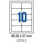 Етикети лепящи обли, 10 бр., 99.06x57.0 мм, 100 л., A4