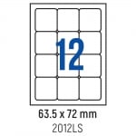 Етикети лепящи обли, 12 бр., 63.5x72.0 мм, 100 л., A4