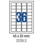 Етикети лепящи обли, 36 бр., 45.0x30.0 мм, 100 л., A4