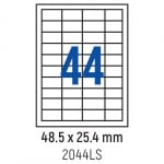 Етикети лепящи 44 бр., 48.5x25.4 мм, 100 л., A4, кант 4