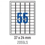 Етикети лепящи обли, 55 бр., 37.0x24.0 мм, 100 л., A4