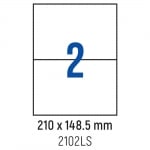 Етикети лепящи 2 бр., 210.0x148.5 мм, 100 л., A4