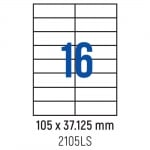 Етикети лепящи 16 бр., 105.0x37.125 мм, 100 л., A4