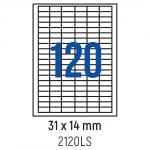 Етикети лепящи 120 бр., 31.0x14.0 мм, 100 л., A4, кант 4