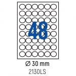Етикети лепящи кръгли, 48 бр., Ø 30 мм, 100 л., A4