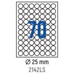 Етикети лепящи кръгли, 70 бр., Ø 25 мм, 100 л., A4