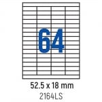 Етикети лепящи 64 бр., 52.5x18.0 мм, 100 л., A4, кант 2