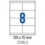 Етикети лепящи 8 бр., 105.0x70.0 мм, 100 л., A4, кант 2