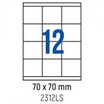 Етикети лепящи 12 бр., 70.0x70.0 мм, 100 л., A4