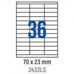 Етикети лепящи 36 бр., 70.0x23.0 мм, 100 л., A4, кант 2