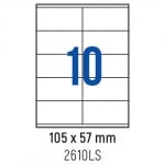 Етикети лепящи 10 бр., 105.0x57.0 мм, 100 л., A4, кант 2