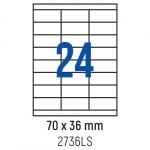 Етикети лепящи 24 бр., 70.0x36.0 мм, 100 л., A4, кант 2