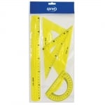 К-кт за чертане Flexible жълт, линия 30 см, 2 триъгълника, транспортир
